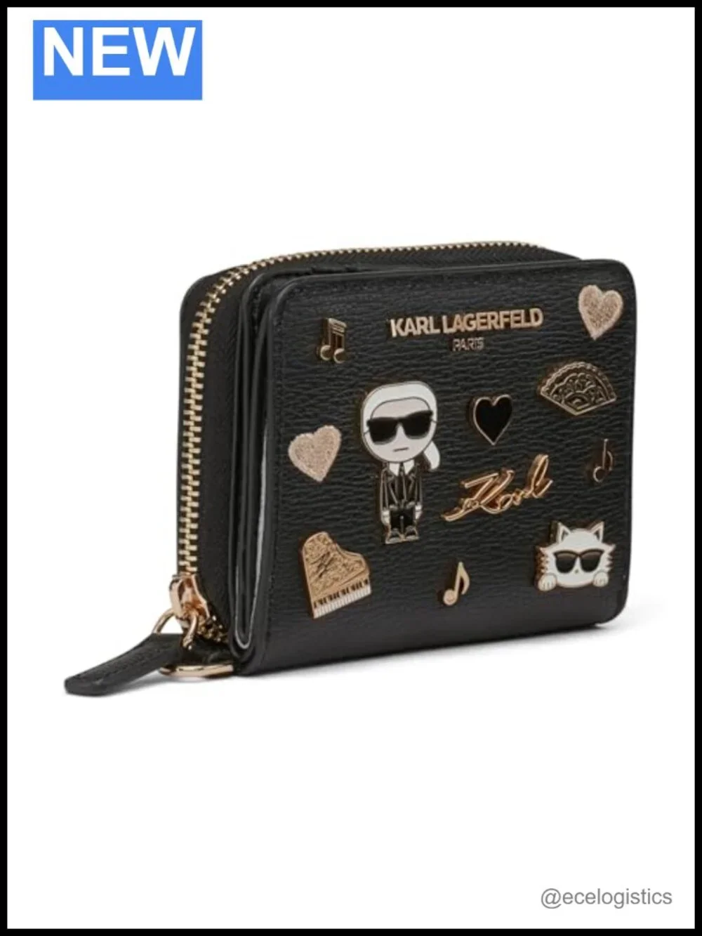 Genuine Leather Wristlet Wallet with Zipper Closure